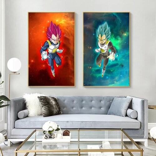 Japanese Anime Dragon Ball Vegeta Goku Canvas Painting Wall Art Poster and Pictures Modern Children Room Home Decoration Cuadros
