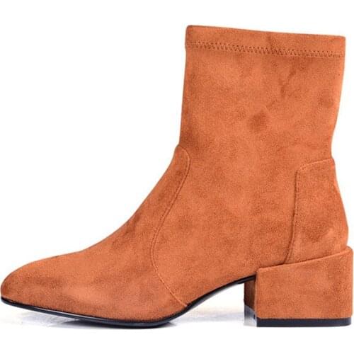 Womens fashion leather boots ms Martin English short boots low cylinder with fashion leather girl riding boots in 34 and 41