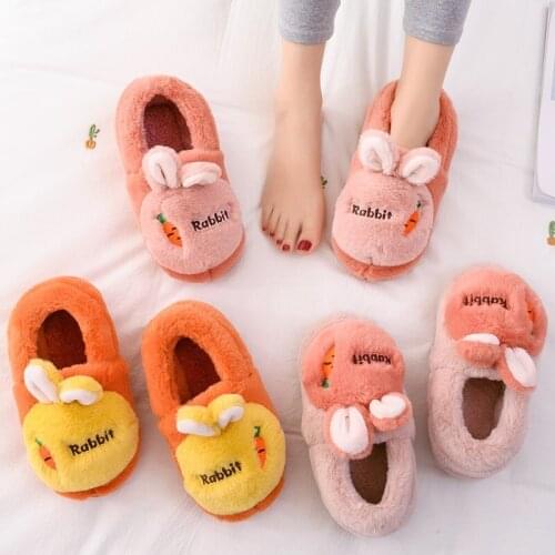 Winter Women And mens Slippers Warm Plush Cute Elk Reindeer Christmas Slip On Flat Soft House Shoes Comfort