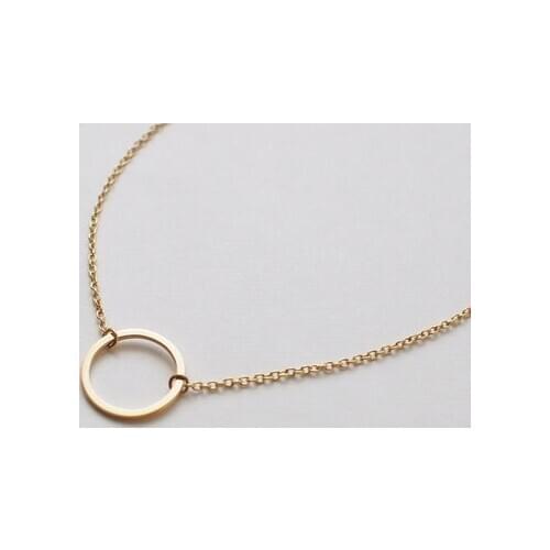 10 Dainty geometry hollow Circle pendant Necklace Open Circle Outline love lucky eternity karma circle round necklace jewelry