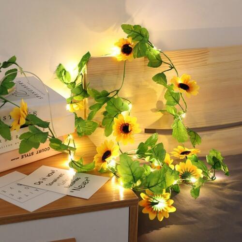 2M 20 LED Fairy Lights Sun Flower Garland Led String Lights Christmas Decorations for Home Garden Patio Navidad Wedding Decor