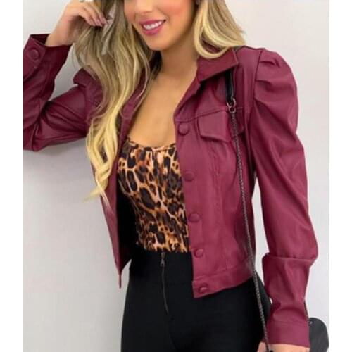 2021Short PU Faux Leather Blazers Women Leather Jacket Coat Brand New Womens Jackets Outerwear Ladies Coats Female Leather Suit