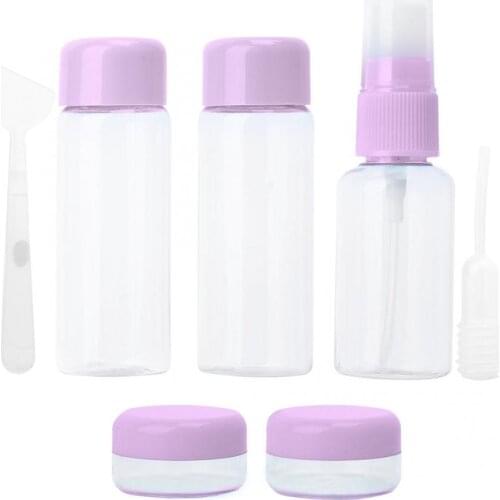 3Colors 7pcs/Set Portable Reusable Empty Makeup Spray Bottle Lotion Cream Container Kit