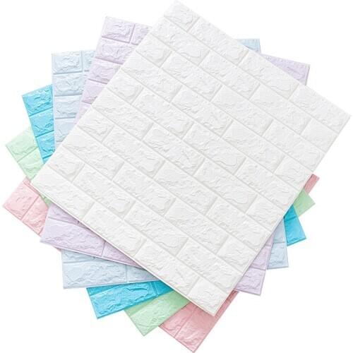 70x77cm Waterproof 3D Brick Pattern Wall Stickers PE Foam Self-Adhesive Paper Wallpaper Rustic Home Living Room Decorate Sticker