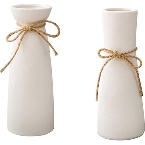 White Ceramic Vase Minimalist Style Decoration,Modern Home Decoration Porcelain Vase Matte Design