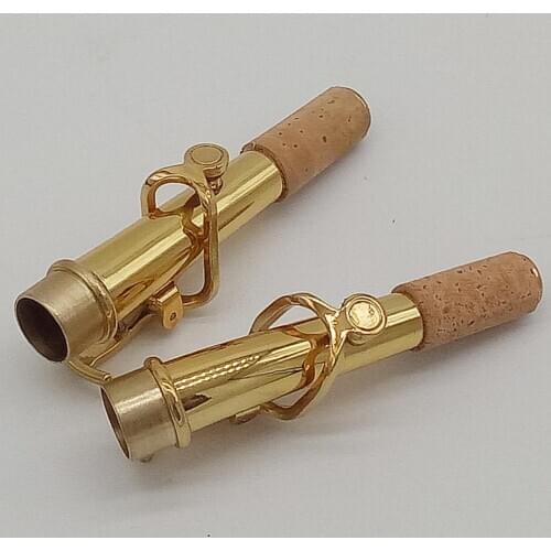 Free Shipping Brand New Bb Soprano Saxophone Necks Straight Curved Professional Sax Necks Brass Accessories Gold Lacquer