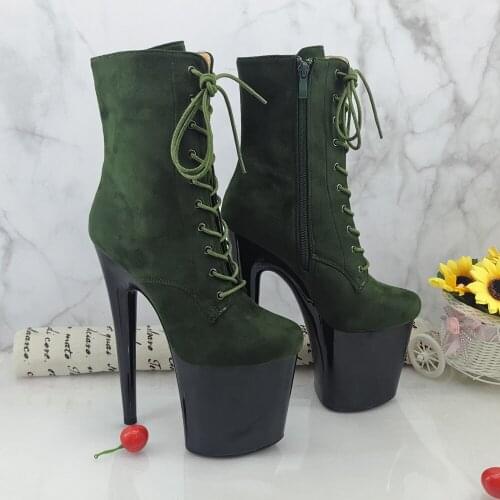 Leecabe Purple Pole dance boot with 20CM/8inches suede materials High Heel platform Boots open toe Pole Dance boot