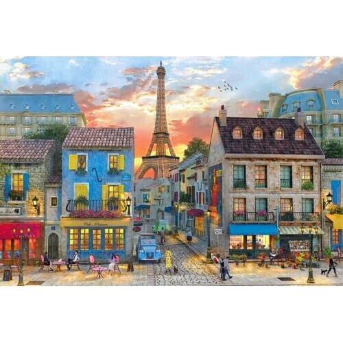 Paris street The wooden puzzle 1000 pieces ersion jigsaw puzzle white card adult childrens educational toys