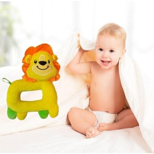 Baby Rattles Toys 2020 New Baby Handbell Rattle Bed Bell Toys Cute Animal Shape Plush Doll Baby Toy Two Style Colors To Choose