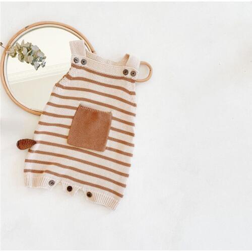 Baby Jumpsuit Knitted Baby Romper Newborn Baby Clothes Sleeveless Stripe Baby Boy Girl Romper Jumpsuit Infant Toddler Overalls
