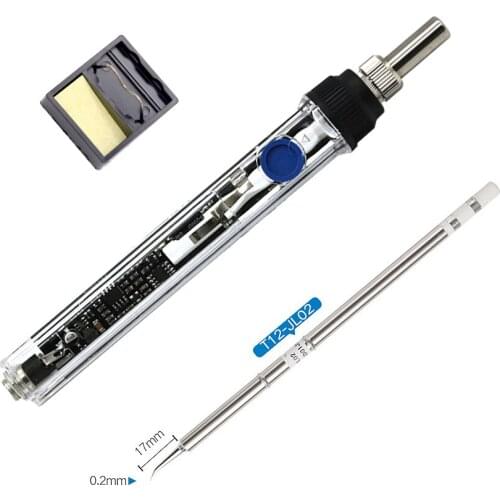 T12 Electric Soldering Iron Quick Heat Adjustable Temperature Soldering Tools supports DC12V-24V use T12 soldering iron tip