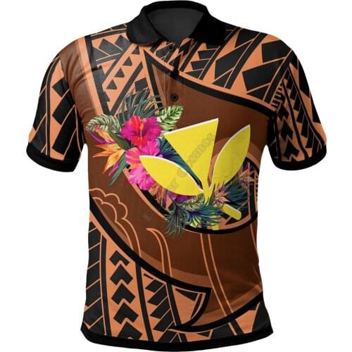 Hawaii Kanaka Polo Polynesian Hook Hibiscus Summer Fashion 3D Printed Polo Shirt Men for Women Short Sleeve T-shirt Streetwear