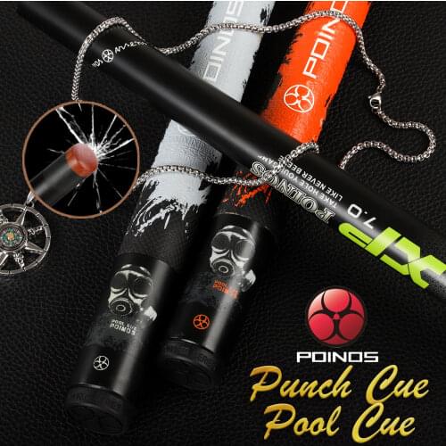 POINOS Pool Cue Punch Cue Break Cue Black Maple Carbon Energy Shaft 13mm Tip Bullet Joint PU Wrap 147cm BillIard Cue Stick Kit