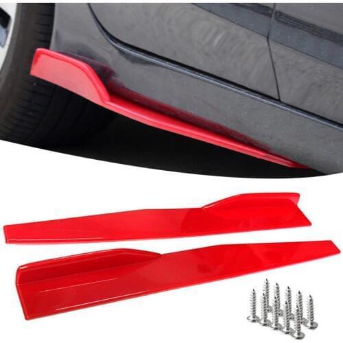 2pcs 74.5cm Red Car Side Skirt Spoiler Rocker Splitter Auto Bumper Canard Diffuser Winglet Accessories High Quality
