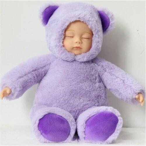 16 Inch Doll Plush Toy Cute Closed Eyes Sleeping Stuffed Dolls Simulation Comfort Baby Toys Childrens Gift Playmates New Arrival