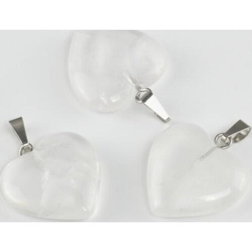 Quartz Heart Natural Stone Pendant