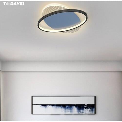 Modern LED Chandelier Lighting Fixtures for Living Room Bedroom Kitchen Home Decor With Remote Control Black Lustre Ceiling Lamp