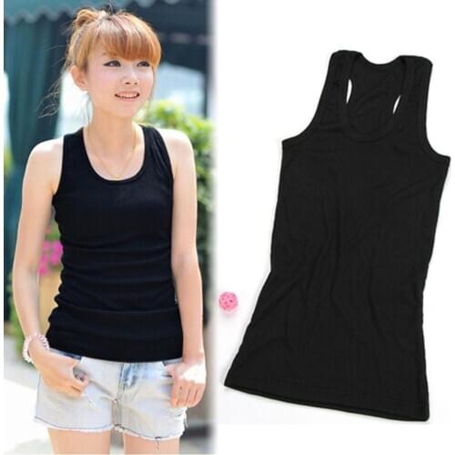New Solid Color Summer Style Soft Cotton Women Tank Top Fitness Sexy Sleeveless Sport T Shirt Elegant Lady Bottoming Streetwear