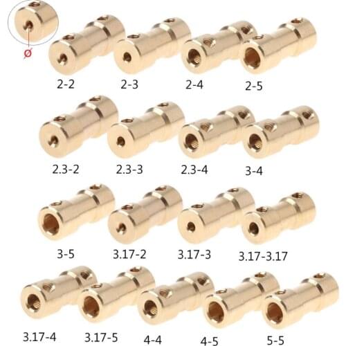2-5mm Motor Copper Shaft Coupling Coupler Connector Sleeve Adapter US Drop Ship