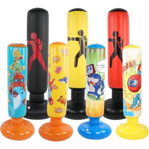 125/155/160cm Inflatable Boxing Bag Adult Children Boxing Punch Kicking Sandbag PVC Tumbler Gym Kids Boxing Training Targets