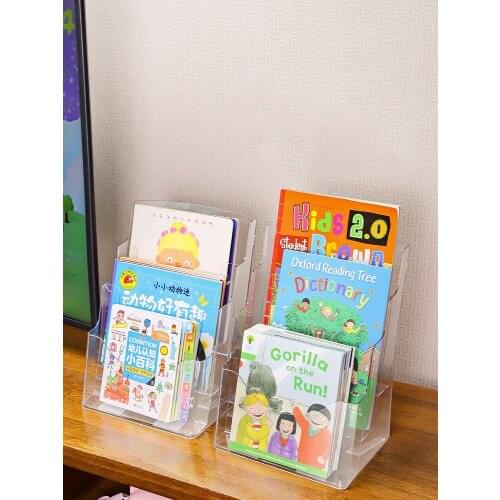 Desk Magazine Organizer A4 Size 3 Layers Bookshelf Desktop Book Holder Bookends School Stationery Office Accessories