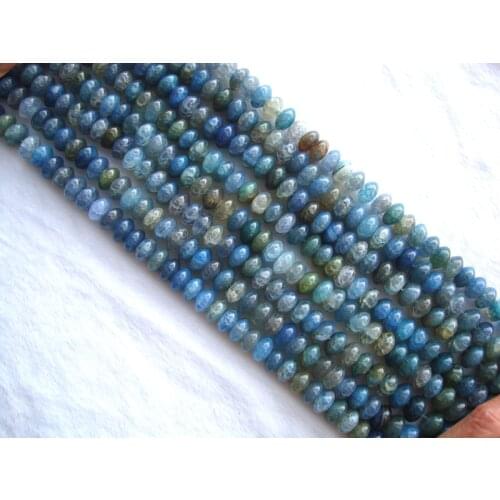 Natural Blue Fire Agate Rondelle Loose Beads For Jewelry Making DIY Bracelet Necklace Earrings