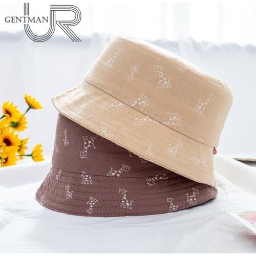 New Childrens Bucket Hats Cartoon Giraffe Printing Cotton Soft Cute Summer Hat For Girls Boys Kids Casual Multicolor Panama Cap