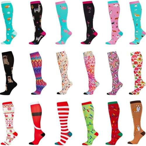 New Compression Stocking Cute Animal Running Sport Socks Funny Varicose Veins Blood Circulation Pressure Edema Compression Socks