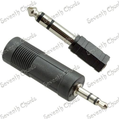 A Pair 3.5 Female To 6.35 Male & 6.35 Female To 3.5 Male Stereo Microphone Guitar Cable Audio Converter Adapter Coupler (ZJx-1P)
