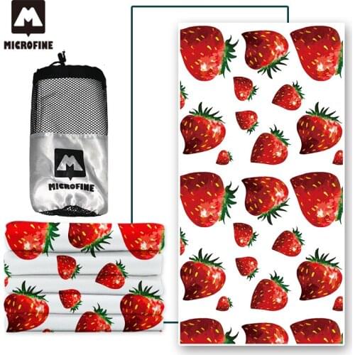 Microfine Strawberry Beach Towel Microfiber Swimming Pool For Adults Large Mat Super Dry Summer Anime Camping Blanket Kids