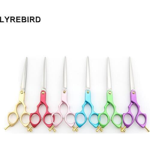 Professional Pet Dog Grooming Scissors 6.5 Inch Dog Hair Scissors 6 Color Handle Super Japan 440C Lyrebird TOP CLASS NEW