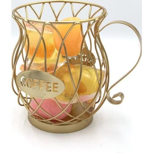 Retro Wrought Iron Coffee Storage Cup Coffee Cup Basket Vintage Coffee Pod Organizer Holder For Home Cafe Bars Parties