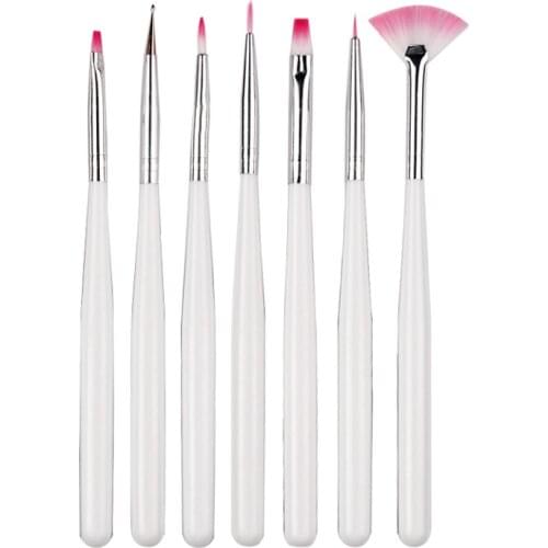 Nail Art Pens Carving Pens Nail Line Pens White Rod 7 Pieces in A Set Manicure Tools