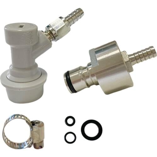 NEW Homebrew 304 SS Ball Lock Carbonation Cap and Gas Plastic Quick Disconnect With 1/4 Barb