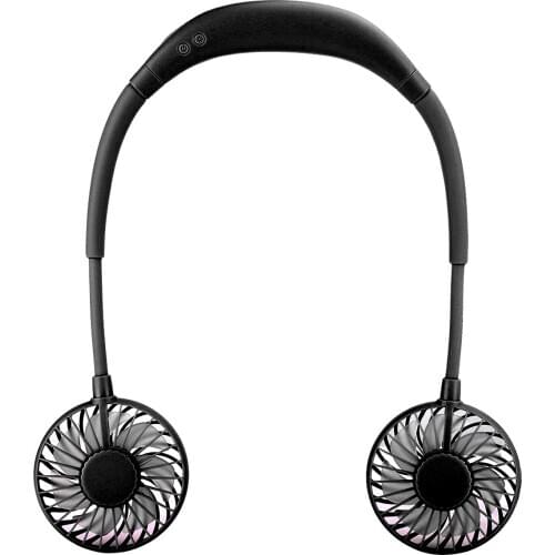 Neckband Fan Portable 3 Wind Speed Micro USB Rechargeable Personal Cooling Fan with colorful Aromatherapy Night Light