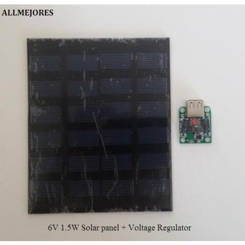 ALLMEJORES Solar panel 6V 1.5W for diy soalr panel charger battery power source give voltage regulator for free