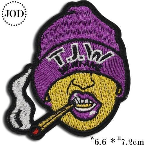 TJW Smoking 6.6x7.2cm Mend Patch Embroidered Sewing Clothes Stickers Garment Apparel Accessories Iron on Patches for Clothing