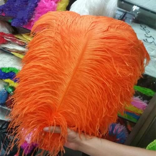 High quality 10PCS Thick pole ostrich feather orange ostrich plumage 55-60cm/22-24inches plume artware performing decorations