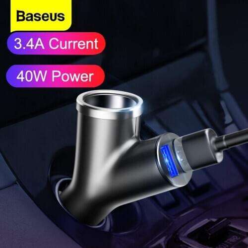 Baseus Car Charger Dual USB Phone Charger Car-styling USB Charger for Phone 2 Port USB Fast Car Phone Charger for iPhone Samsung