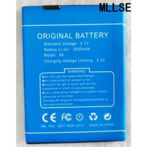 100PCS MLLSE 2500mAh X6 battery for DOOGEE X6 X6pro X6 proMobile phone battery