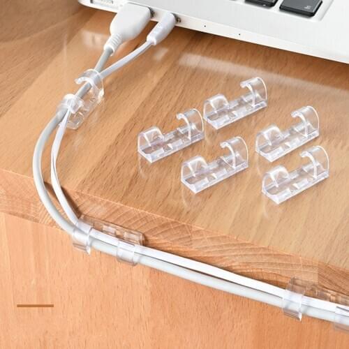 20pcs Wire Cable Management Organizer Desktop Workstation Cord Clips Management Holder Data Telephone Line Cable Winder Sleeve