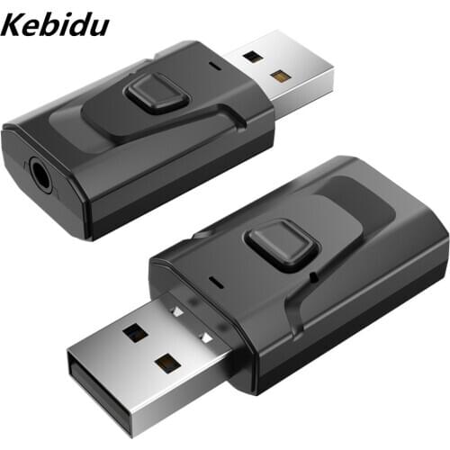5.0 Bluetooth Adapter USB Wireless Bluetooth FM Transmitter Receiver Music Audio for PC TV Car Hands-free 3.5mm AUX Adaptador