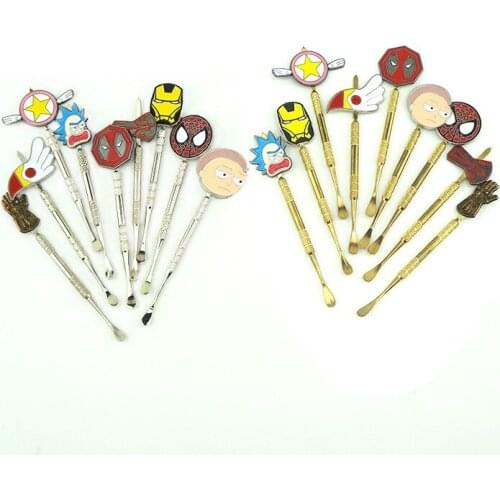 9PCs Mini Alloy Spoon Medicine Bottle Use Sniffer Snorter Snuff Powder Tobacco Micro-tuning Shovel Smoking Accessories Tea Spoon