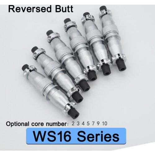 Aviation Plug Socket WS16 2/3/4/5/7/9/10 Pins Wire Connector Reversed Butt Joint Butting Female Sockets Male Plugs