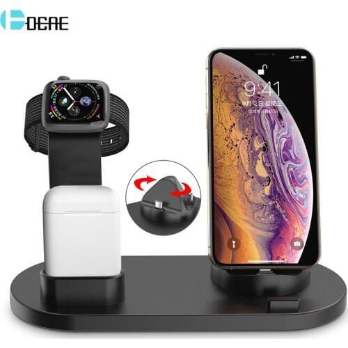DCAE 3 in 1 Charging Stand For iPhone 11 X XR XS Max 8 7 6s 6 USB Charger Dock Station For iWatch Apple Watch 5 4 3 2 1 AirPods