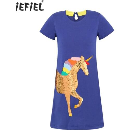 Kids Dresses for Girls Clothes Pure Color Short Sleeve Casual Princess Dress Summer Kids Girl Dress Children Clothing Baby Dress