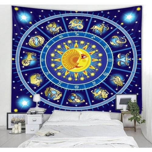 Constellation starry sky tapestry home decoration wall hanging hippie divination witchcraft bohemian decoration yoga mat sheet