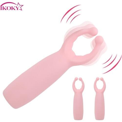 IKOKY Rabbit Vibrator 10 Speeds Clitoris Stimulation Massager Sex Toys for Women Silicone Nipple Clamps Female Masturbation