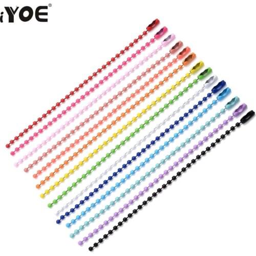 IYOE 20pcs/Lot 12cm Multicolor Ball Bead Chains Fit Key Chains Dolls Label Hand Tag Connector For DIY Jewelry Making Accessories