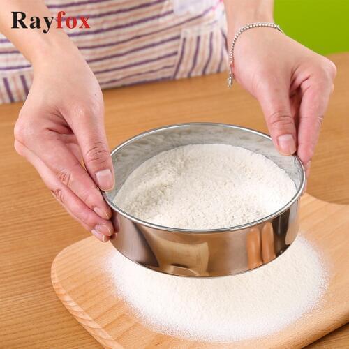 Kitchen Stainless Steel Flour Sieve Accessories Tools Cake Cookie Baking Home Kitchen Gadget Party Cake Decorating Mesh Colander